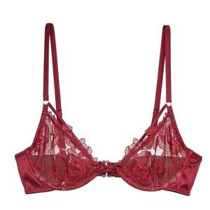FLEUR DU MAL Rose Embroidery Demi Bra